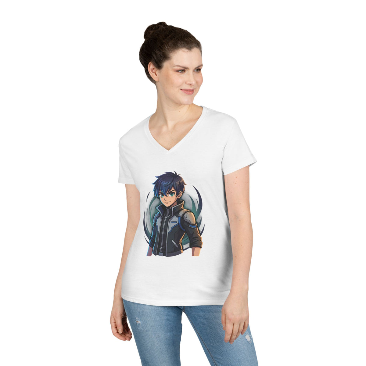 Anime Boy Character V-Neck Tee